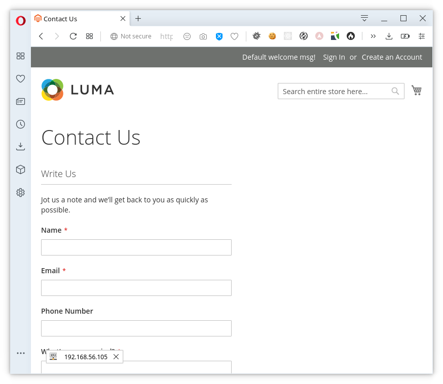 xfs first load of contact page