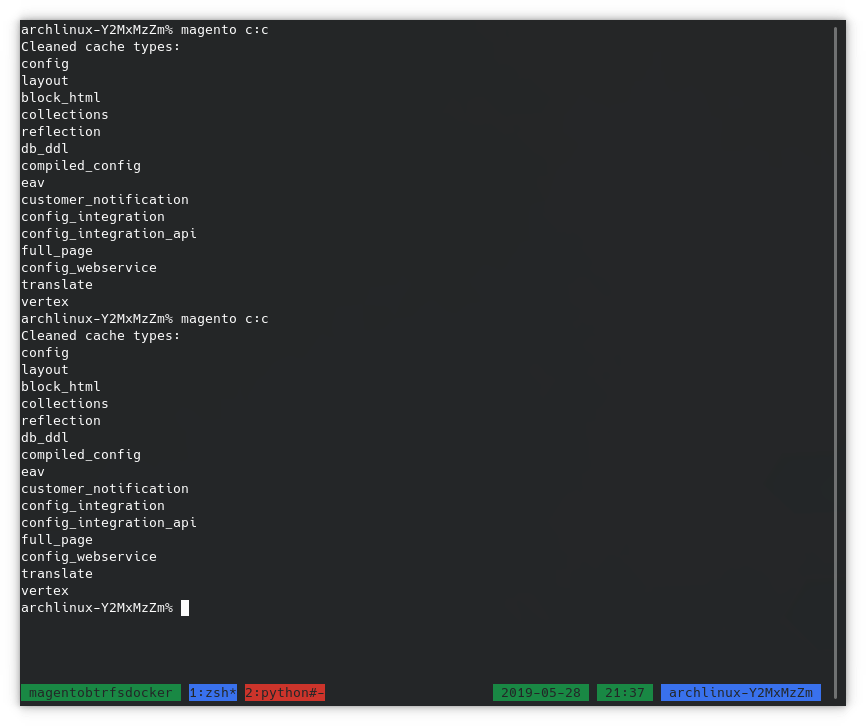 btrfs second magento cache clean