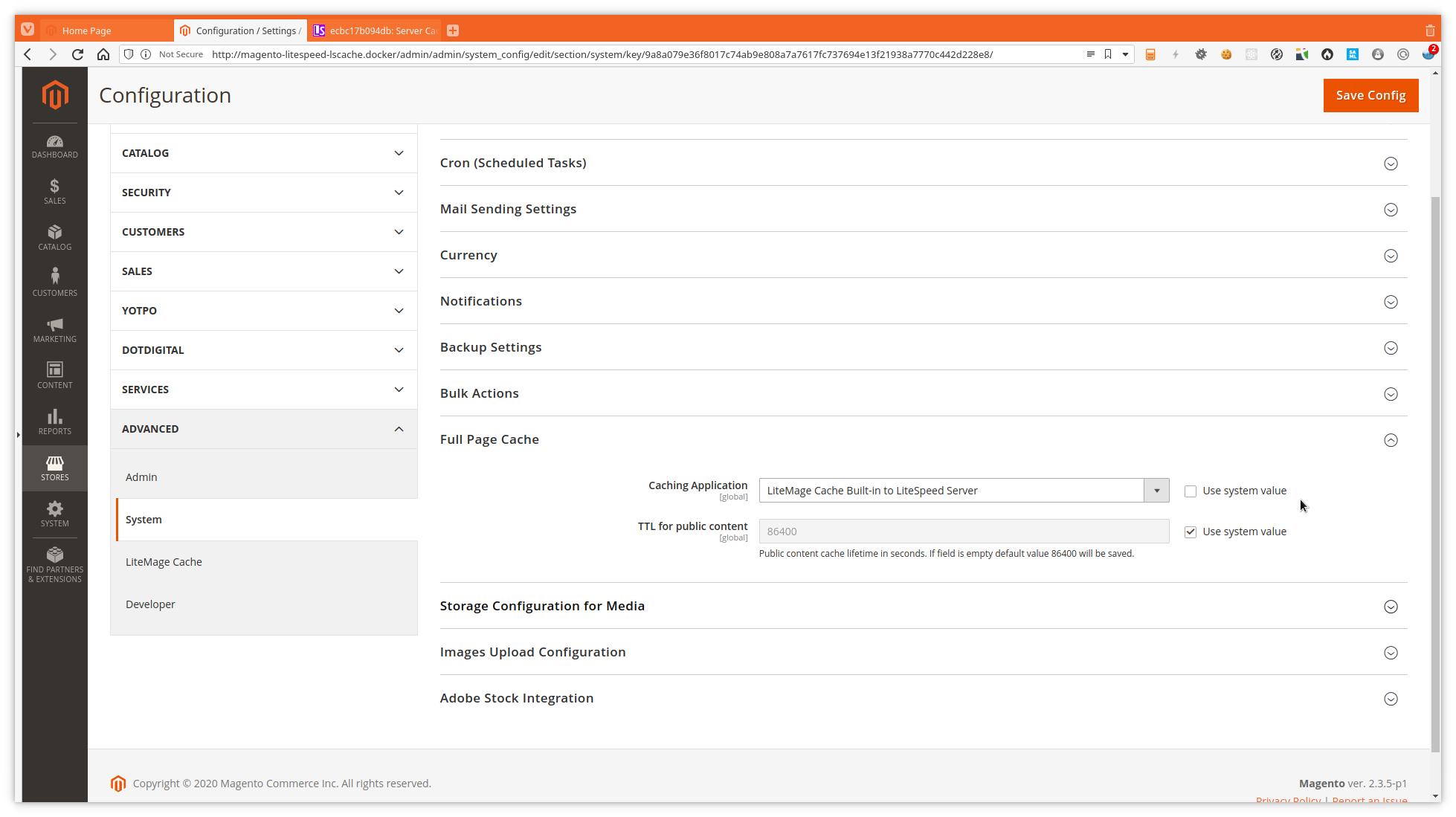 Magento 2 enable LiteMage cache