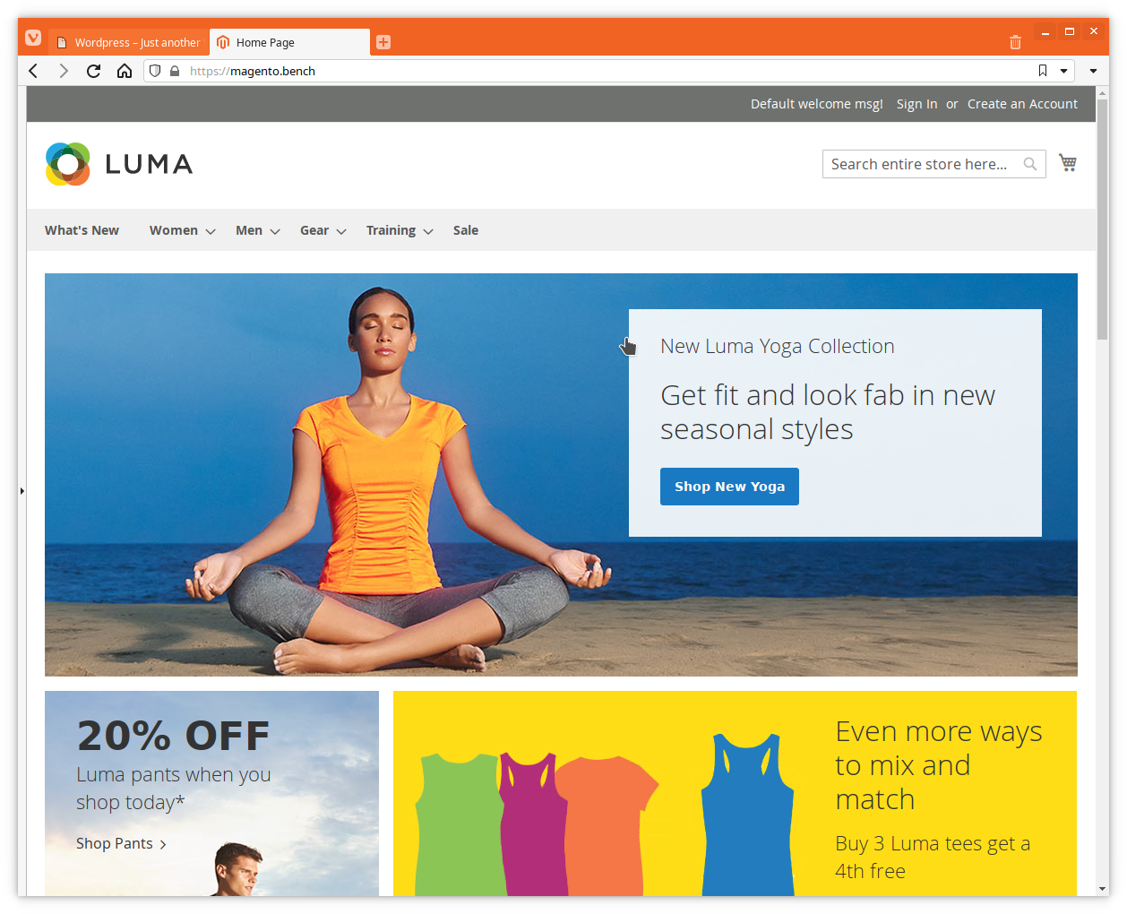 Magento demo e-commerce